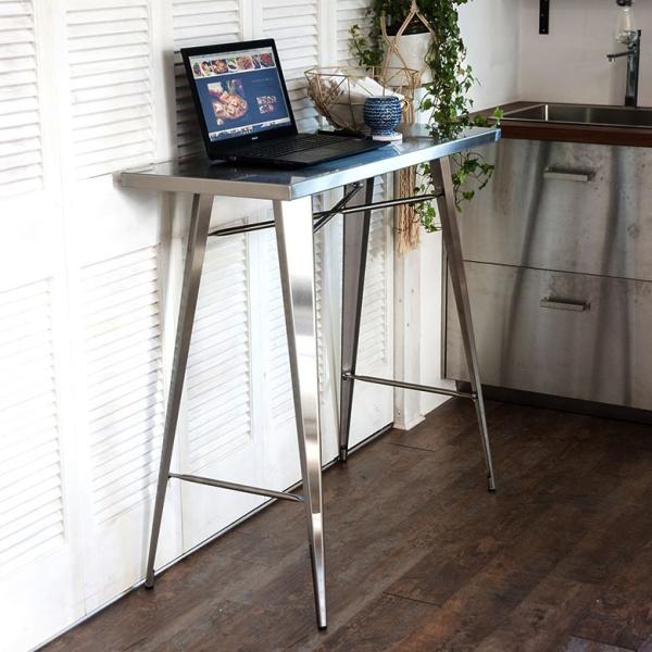 カウンターテーブル キッチンテーブル ダイニングテーブル おしゃれ ハイスツール ステンレス 四角 ...