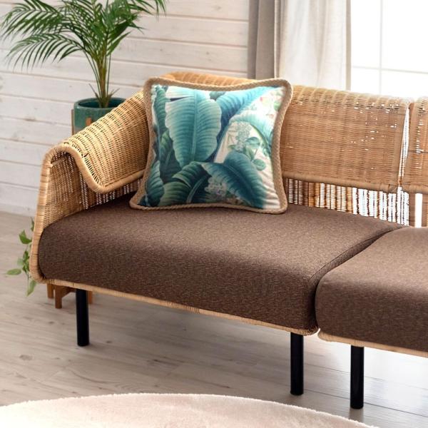 ソファ ソファー ローソファー L字型 1人掛け 連結で2人掛け3人掛け 2WAY 夏 ラタン アジ...