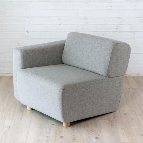 ソファ コーナーソファ グレー ネイビー ベンチタイプ 幅80cm 奥行88cm 高さ69cm ファ...