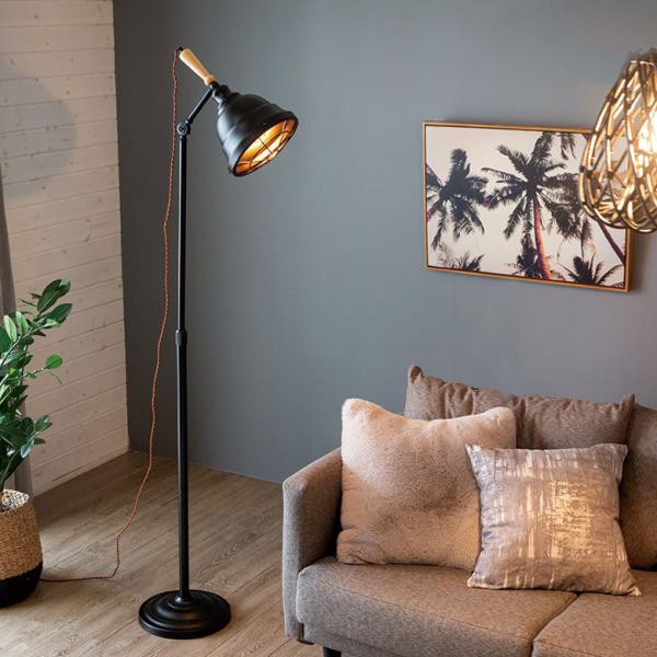 フロアライト スタンドライト 間接照明 LED 60W E26 スチール製 高さ調整 インダストリア...