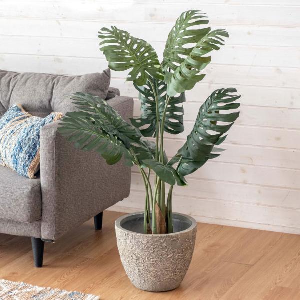 フェイクグリーン モンステラ 高さ約100 cm  鉢付き 観葉植物 インテリアグリーン ポット付き...