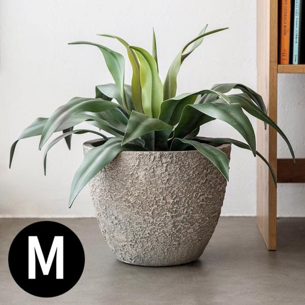 プランター ストーン風 直径約31cm 高さ約25cm グレー 酸化マグネシウム 鉢 植木鉢 底穴付...