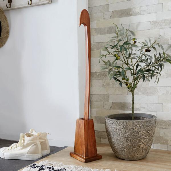 シューホーン 靴 べら 木製 ロング スタンド 付き ベラ 天然木 おしゃれ 北欧 玄関 オフィス ...