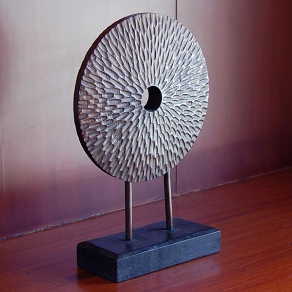 オブジェ アジアンオブジェ 置物 木彫り プリミティブディスク バリ アジアン雑貨 店舗 インテリア...