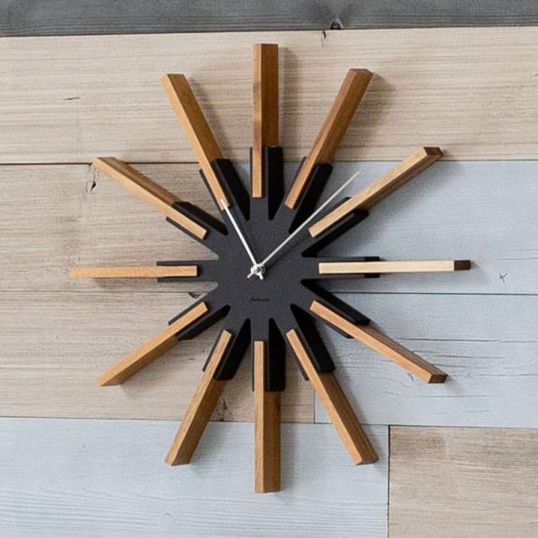 壁掛け時計 時計 壁おしゃれ ウォールクロック 木製 スイープムーブメント 静か 北欧 シンプル イ...