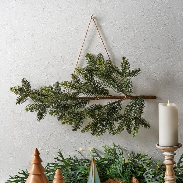 フェイク グリーン パイン 枝 ハンギング 造花 アーティフィシャル クリスマス スワッグ 壁 掛け...