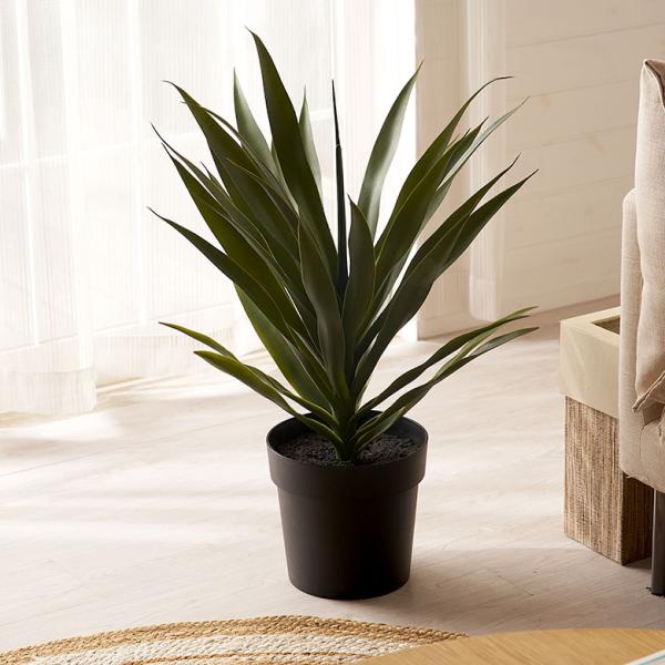 フェイク グリーン アガベ 高さ 70cm 人工 観葉 植物 花 多肉 プランツ オブジェ 造花 ア...