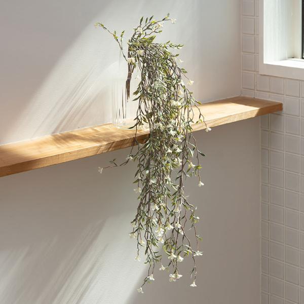 フェイク グリーン ホワイト フラワー 観葉 植物 アーティフィシャル 造花 アート ハンギング ブ...