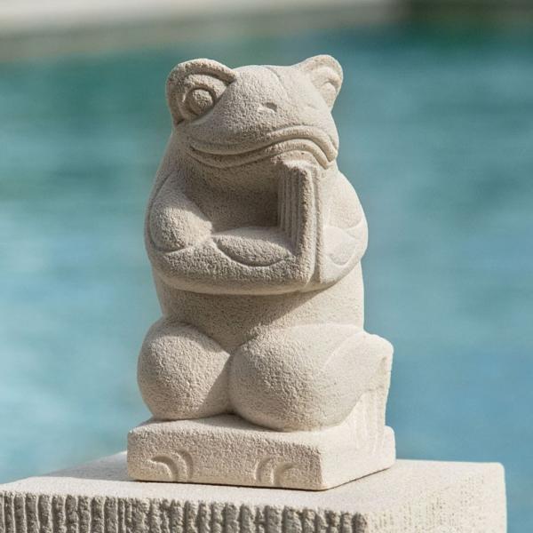 置物 オブジェ カエル お祈り 縁起物 幸運 石造 玄関 人形 バリ雑貨 アジアン 祭事 可愛い 9...