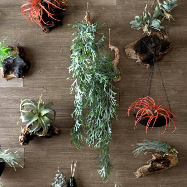 フェイクグリーン ヒガクシダ 造花 観葉植物 インテリアグリーン エアプランツ 着生 垂れ下がり イ...