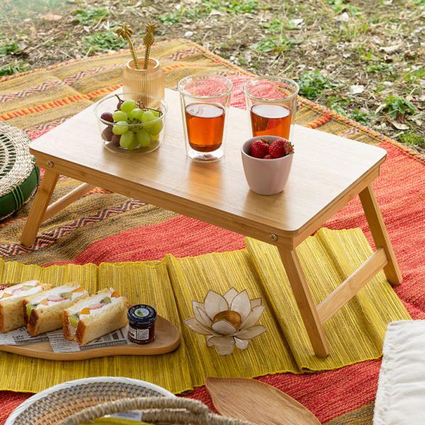 バンブー テーブル 60 竹 ロー サイド 折りたたみ アウトドア ピクニック 机 スパイス デイ ...