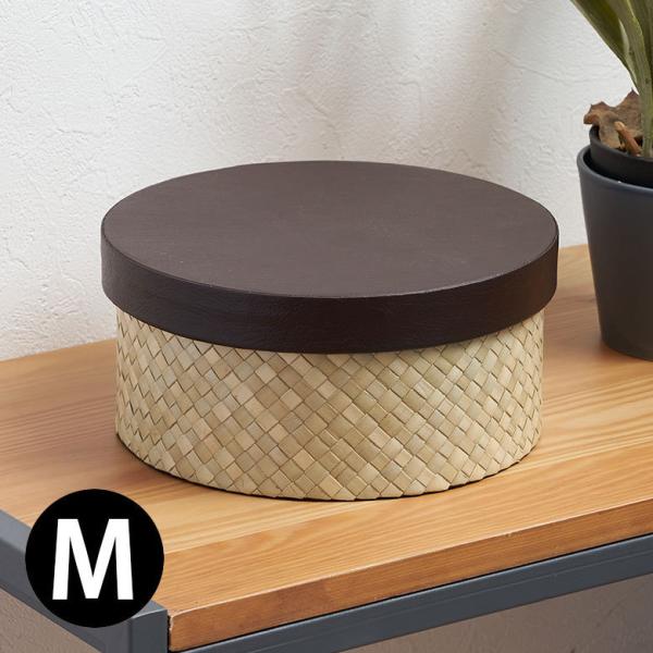 パンダン製 フタ付き ラウンド ボックス Mサイズ 小物 入れ 収納 おもちゃ 整理 用品 収納箱 ...