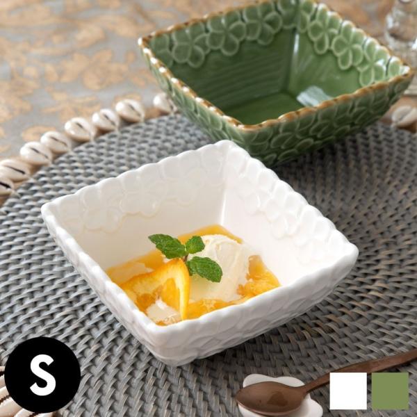 角鉢 角皿 陶器 正方形 約12cm角 ボウル 食器 和食器 プルメリア 煮物 デザート おしゃれ ...