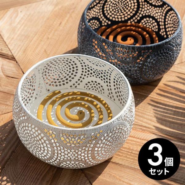 3個セット トレイ 小物入れ 蚊取り線香入れ キャンドルホルダー デコレーショントレイ アラベスク ...