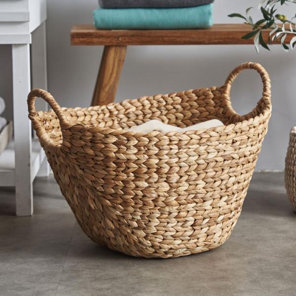 バスケット かご 収納 取っ手付き おしゃれ ブランケット 衣類入れ カゴ 籠 ランドリーバスケット...