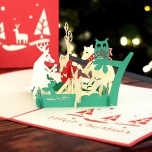 ポップアップクリスマスカード たき火 vn51101