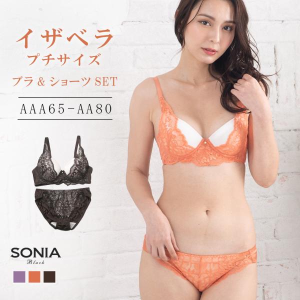 イザベラ (AAA・AA)  ソニアブラック ワイヤーブラジャー ショーツセット