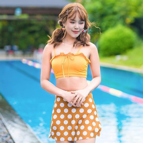 レディース 韓国ファッション 水着 ビキニ セパレート 夏ドット バンドゥビキニ トップス 海 プー...