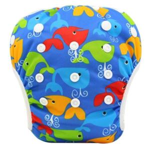 ベビー水着 水遊び パンツ オムツ 0歳〜3歳 クジラ柄