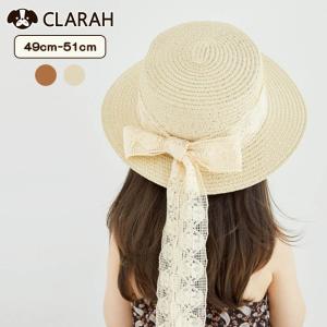 カンカン帽 キッズ あご紐 女の子 ゴム付き 50cm 51cm 52cm ブラック