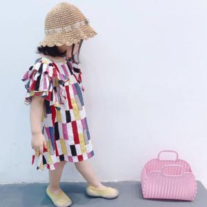 キッズ ワンピース マルチ ガール 女の子 ガールズ ベビー 半袖 フリル カラフル ワンピ 夏 ネコポス送料無料 Prettyfunnyballoons Com