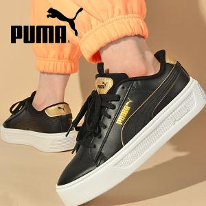 プーマ レディース 厚底 スニーカー PUMA スマッシュ プラットフォーム V3 ポップアップ メタリック ローカット シューズ 靴 392504｜elephant