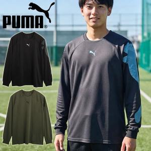 2026秋冬新作 ゆうパケット発送！送料無料 プーマ メンズ 長袖 Tシャツ PUMA LOGO AOP LS Tシャツ ロゴ トレーニング ウェア 529589