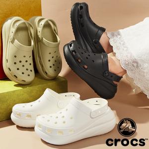 クロックス 厚底 クロッグサンダル CROCS レディース CLASSIC CRUSH CLOG クラシック 207521 日本正規品 シューズ 靴