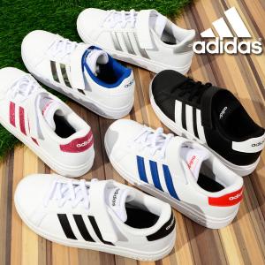 アディダス キッズ スニーカー adidas GRAND COURT 2.0 EL K ジュニア 子供 子供靴 紐靴 ベルクロ ゴム紐 シューズ 靴 3本ライン GV6809 GW6513の商品画像