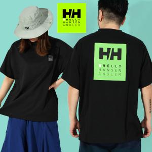 魚ワッペン  生地厚 ヘリーハンセン 半袖Tシャツ メンズ ワイドシルエット HELLY HANSEN HHアングラー ティー 虫よけ 釣り バス hg62201 2022春夏新作