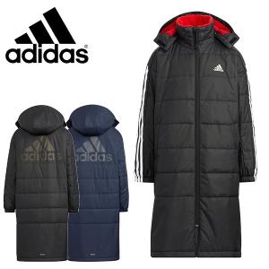 アディダス キッズ ボア ロングコート adidas YK BOA ロングコート ジュニア 子供 フード付き 裏ボア 中綿 ベンチコート 3本ライン 2022秋新作 M4004