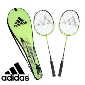 アディダス シャトル2球入り バドミントン ラケット 2本入り ケース付き adidas スピーラーE2プレーヤーセット イエロー 公園 レジャー 学校 MD0014