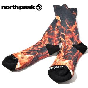 north peak ノースピーク ロングソックス ハイソックス メンズ DESIGN SOCKS サーモライト 保温 スキー スノーボード 靴下 防寒 25%off｜elephant