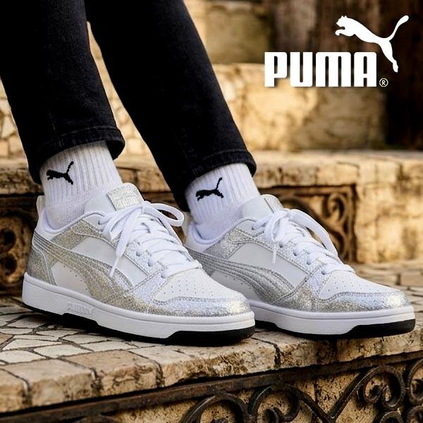 プーマ レディース メンズ スニーカー PUMA リバウンド V6 ロウ メタリック ローカット シ...