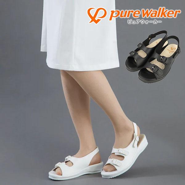ナースサンダル オフィスシューズ 幅広 ピュアウォーカー コンフォート レディース PURE WAL...