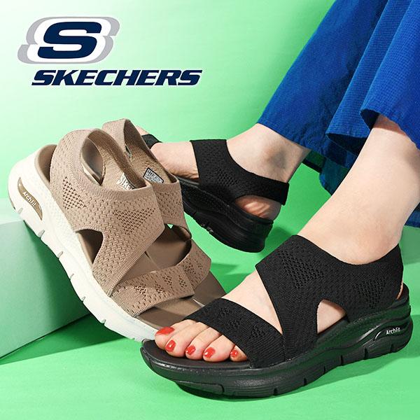 スケッチャーズ 厚底 サンダル SKECHERS レディース ARCH FIT アーチフィット スト...