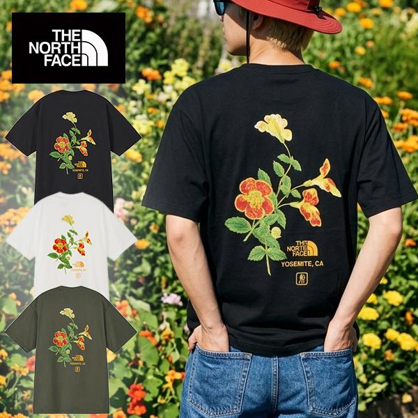 ネコポス発送！ 2026春夏新作 ノースフェイス 半袖Tシャツ メンズ レディース 花 バックプリン...