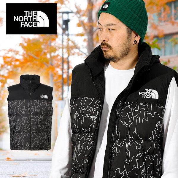 ノースフェイス 柄物 ダウン ベスト ジャケット メンズ THE NORTH FACE  Nupts...