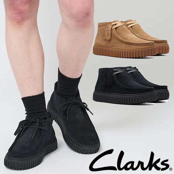 メンズ 厚底 スニーカー ヒール高3.5cm クラークス Clarks Torhill Hi トーヒ...