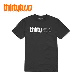 半袖 Tシャツ ThirtyTwo 32 サーティーツー メンズ DOUBLE TEE ロゴT t-shirts ブラック スノボ 2023-2024冬新作 10%off｜elephantsports