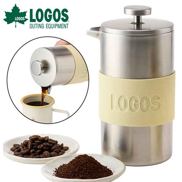 ロゴス LOGOS フレンチプレスコーヒーポット 750ml ステンレス コーヒーメーカー ペーパー...