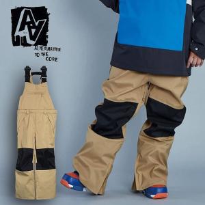 ラスト1点 Sサイズのみ 30%off スノーボードウェア パンツ AA HARDWEAR ダブルエー HIGHTOP PANTS メンズ BIB ベージュ レギュラー ビブパンツ｜elephantsports