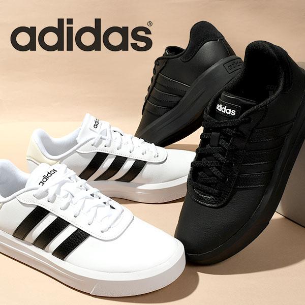 アディダス レディース 厚底 スニーカー ヒール高3.5cm adidas COURT PF W ロ...