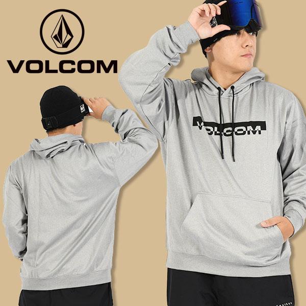 プルオーバー VOLCOM メンズ グレー CORE HYDRO FLEECE パーカー ロゴ 撥水...