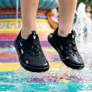 ナイキ ベビー サンダル NIKE サンレイ プロテクト 4 TD 水陸両用 キッズ スポーツ ビーチ サンダル シューズ 子供靴 ベルクロ ブラック hf6278