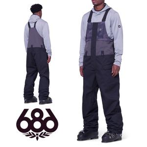 30%off スノーボードウェア 686 SIX EIGHT SIX シックスエイトシックス ブラック カモ FRONTIER SHELL BIB メンズ ビブパンツ スノボ 2023-2024冬新作｜elephantsports