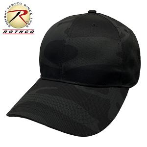 ROTHCO 新品 ベースボールキャップ - ミッドナイト ブラックカモ 迷彩 プロファイルキャップ 深め CAP 帽子 野球帽 フリーサイズ メンズ｜elephantwalk