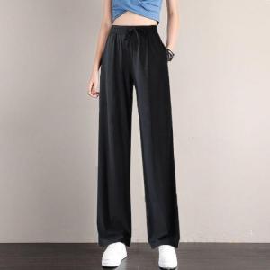 薄手 ポケット付き レディース ワイドパンツ ...の詳細画像1