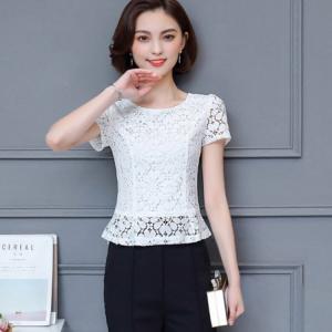 《送料無料》総レースtシャツ 半袖 透け感 レ...の詳細画像2