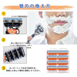 ジレット替刃 5枚刃 髭剃り フュージョン 1...の詳細画像1